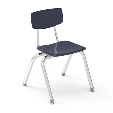 Virco 3000 Series 14" Classroom Chair, Kindergarten - 2nd Grade with Nylon Glides - Navy Seat 3014